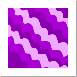 Purple wavy ocean waves gradient Posters and Art